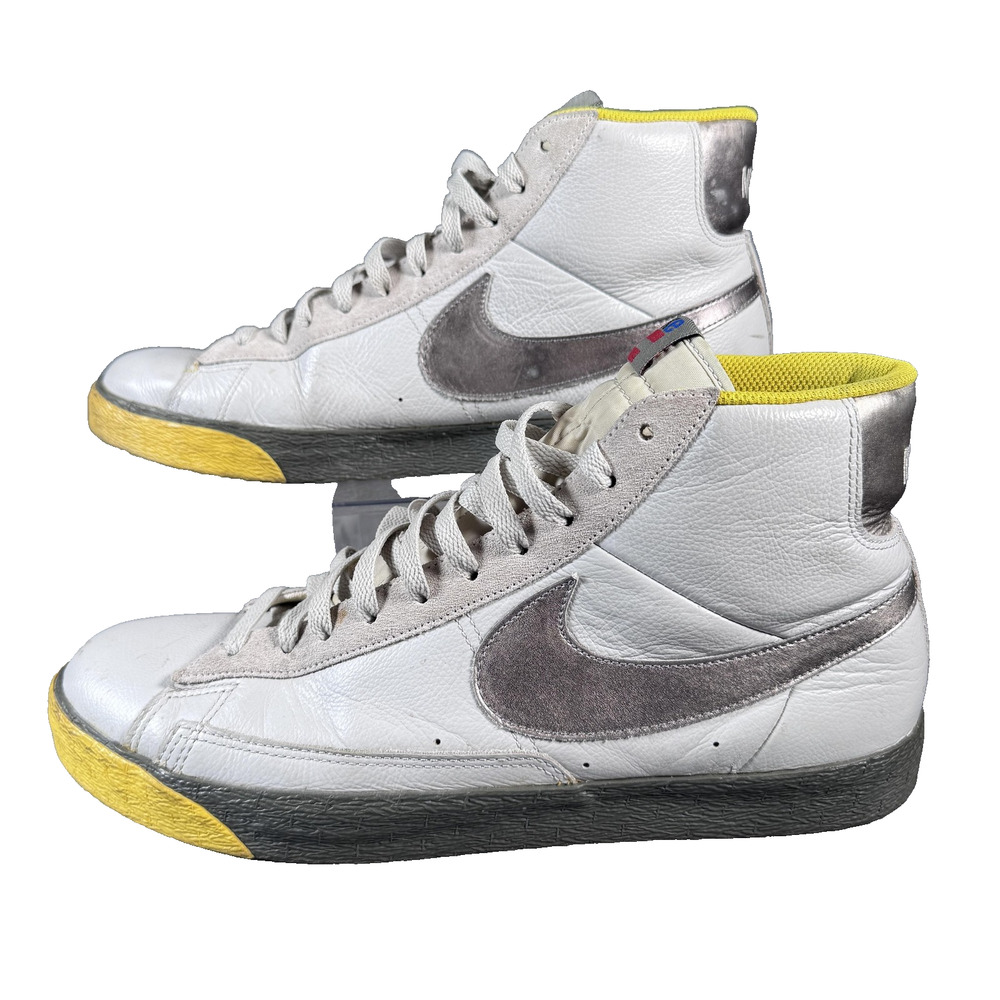 Nike Blazer Mid Shoes Mens Size 13 Metallic Silver 379416-003 Basketball Sneaker